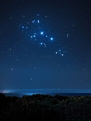 Supermoon illuminating night sky background