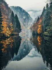 Tranquil lakeside background