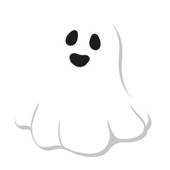 Cute Cartoon White Ghost Illustration for Halloween