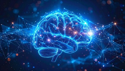 Glowing Neural Brain with Data Links Digital Intelligence Meets Human Cognition