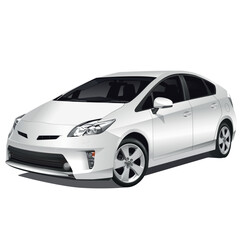 White hybrid car isolated vector