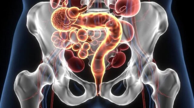 Navigating Human Anatomy Understanding the Intestines Appendix Pelvis Colon and Digestive System in a Detailed 3D