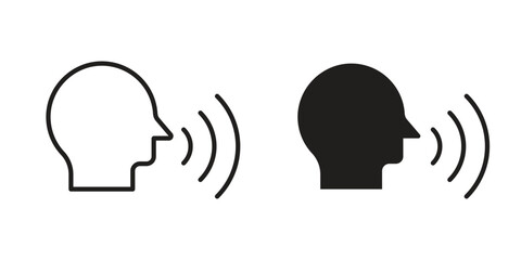 Voice control icon art in black and white