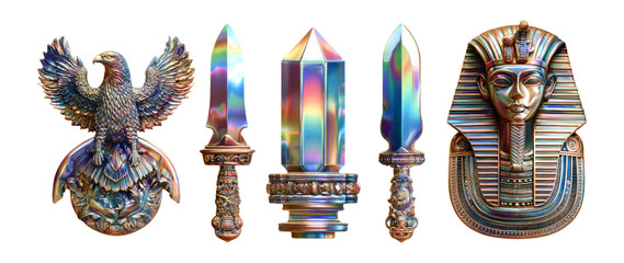 Colorful and Unique Artifacts with Egyptian and Mythical Themes