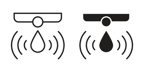 Water sensor icon art in black and white