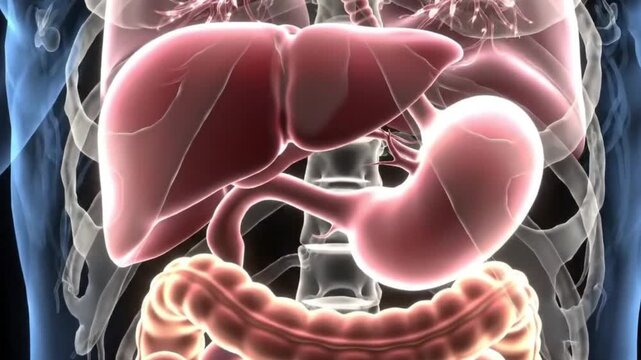 Human Anatomy Internal Organs Digestive System Liver Stomach Intestines Medical Illustration Health Body Science