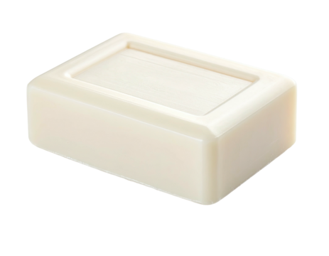 Close-up of a white, rectangular bar, a common personal hygiene item