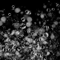 Water drops overlay on a black background