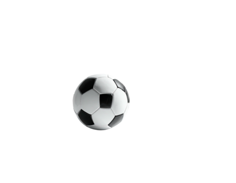 A detailed view of a soccer ball floating in an infinite black space