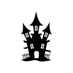 Haunted House Icon – Spooky Halloween Illustration