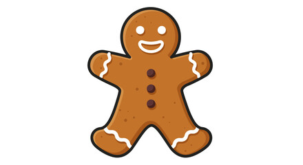 Smiling Gingerbread Man Cookie Festive Holiday Treat.