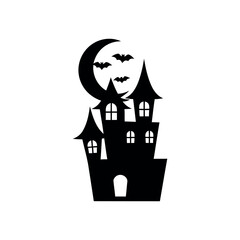 Haunted House Icon – Spooky Halloween Illustration