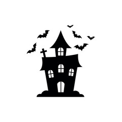 Haunted House Icon – Spooky Halloween Illustration