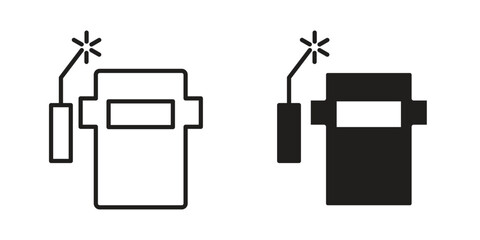 Welding icon art in black and white