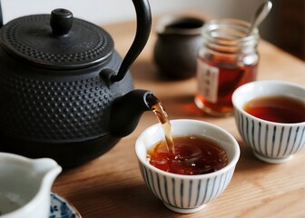 Warm and Cozy Tea Time with Traditional Japanese Teapot 