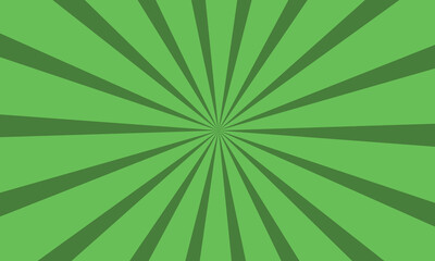 A retro-style green sunburst background with darker green rays radiating from a central point, creating a dynamic visual effect.