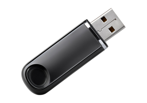 USB flash drive on transparent or white background