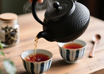 Warm and Cozy Tea Time with Traditional Japanese Teapot 