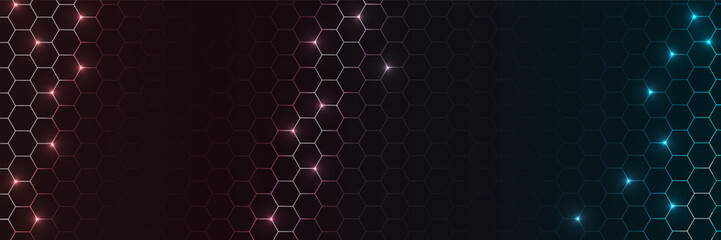 Geometric futuristic hexagon pattern, realistic abstract vector bg with honeycomb for bio, medical, scientific, technology.