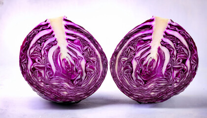 Red Cabbage Cut In Half And Made Symmetric