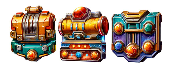 Colorful Cartoon 3D Glossy Icons with Unique Shapes and Art Styles