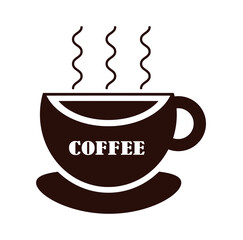 Coffee icon. Geometric coffee and tea pattern in minimalist style. Abstract print background with simple shapes for coffee shop, food packaging, cafe wall, menu.