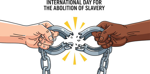 Hands breaking chains symbolizing freedom and the end of oppression