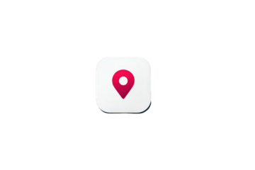 Red Location Pin on White Square App Icon