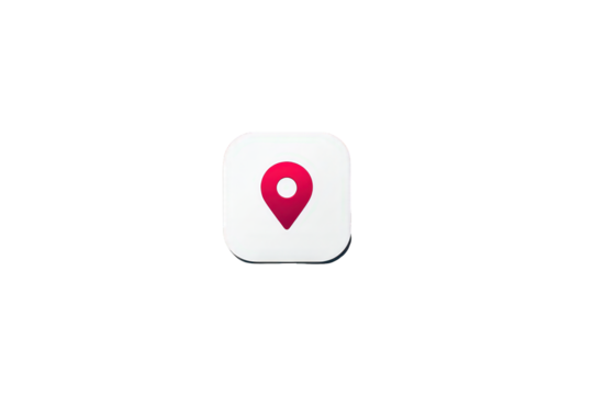 Red Location Pin on White Square App Icon