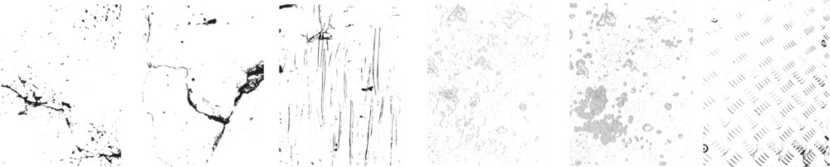 Grunge textures set. Collection of vector overlay, distress, textures .Simply Place texture over any Object to Create grunge,splattered ,dirty effect .
