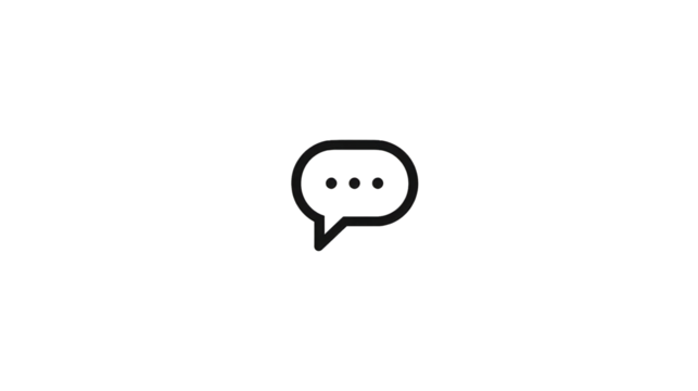 Simple Black Speech Bubble Icon - Powered by Adobe