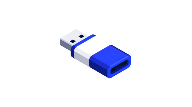 Pixelated Usb Flash Drive Against Black Background