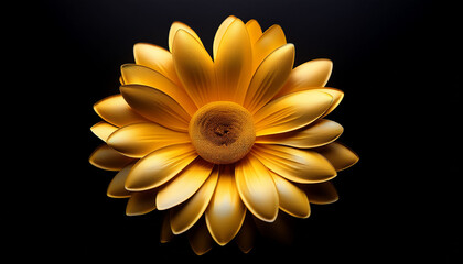 Yellow Flower On Black Background