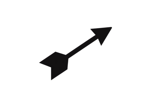 Simple Black Arrow on Transparent Background