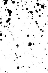 Abstract grunge black and white distressed texture splatter splash paint ink spots transparent overlay background