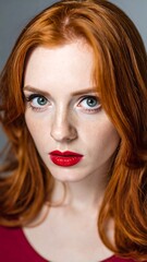 Fototapeta premium Close-up portrait of a redhead