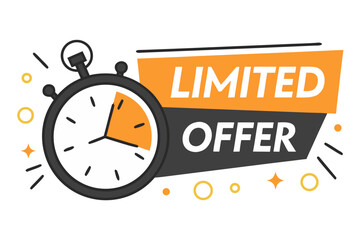 Limited offer with stopwatch timer and special discount announcement