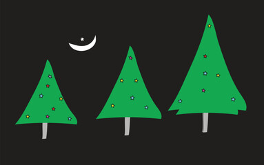 Stylized tree illustration with vibrant color palette