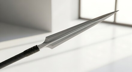 Metal Spear with Black Grip
