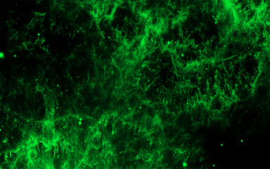 Abstract glowing green texture resembling electric energy, plasma, or nebula-like patterns. Vibrant neon green lightning-like streaks with a futuristic and cosmic atmosphere.