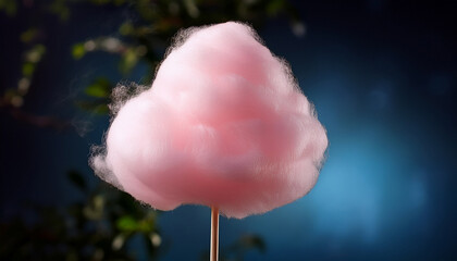 Sweet Cotton Candy On A Stick Ready To Delight Taste Buds