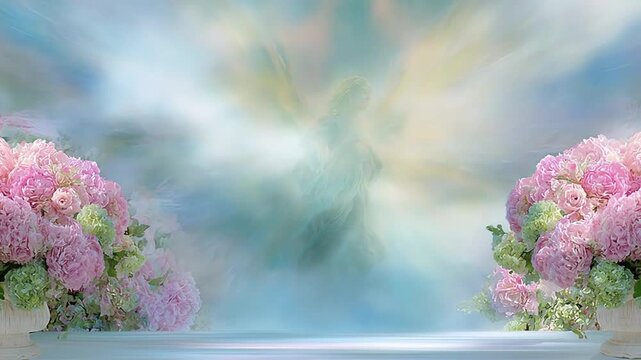 Pink hydrangea display background