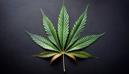 Cannabis Leaf On Dark Background