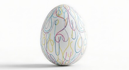 Decorated Egg with Colorful Lines