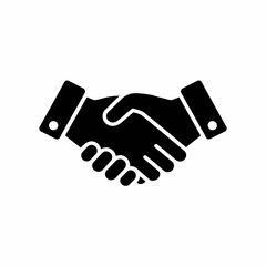 Vector illustration of a handshake icon symbolizing agreement business partnership and trust scalable graphic silhouette