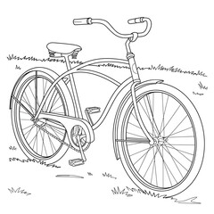 Vintage cruiser bicycle vector illustration scalable eps graphic art silhouette