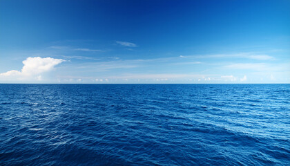 Open Sea Calm Blue Water And Sky Horizon