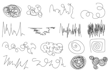 Scribbles and doodles collection. Hand-drawn abstract sketch elements for design and decoration
