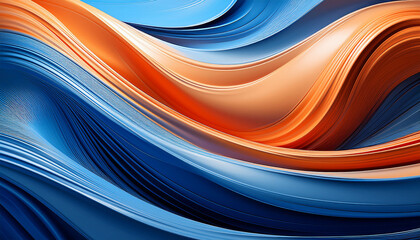 A Stunning Abstract Design Featuring Flowing Curves In Blue And Orange Hues Perfect For Backgrounds Or Contemporary Art