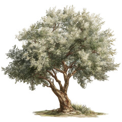 Realistic olive tree with silvery-green foliage majestic ancient mediterranean plant